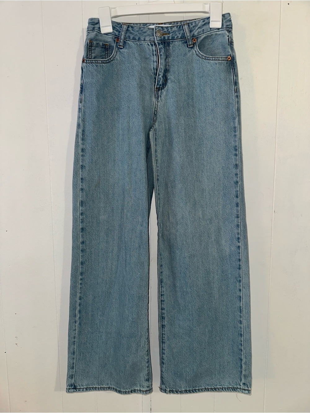 High-Rise Wide Leg Jeans in Light Blue - Classic Women's Flare